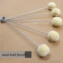 Leather Dyeing Wool Ball Brush Alcohol Dye Oiling Even Coloring Edge Banding Brush Special Wool Brush for Leather Coloring