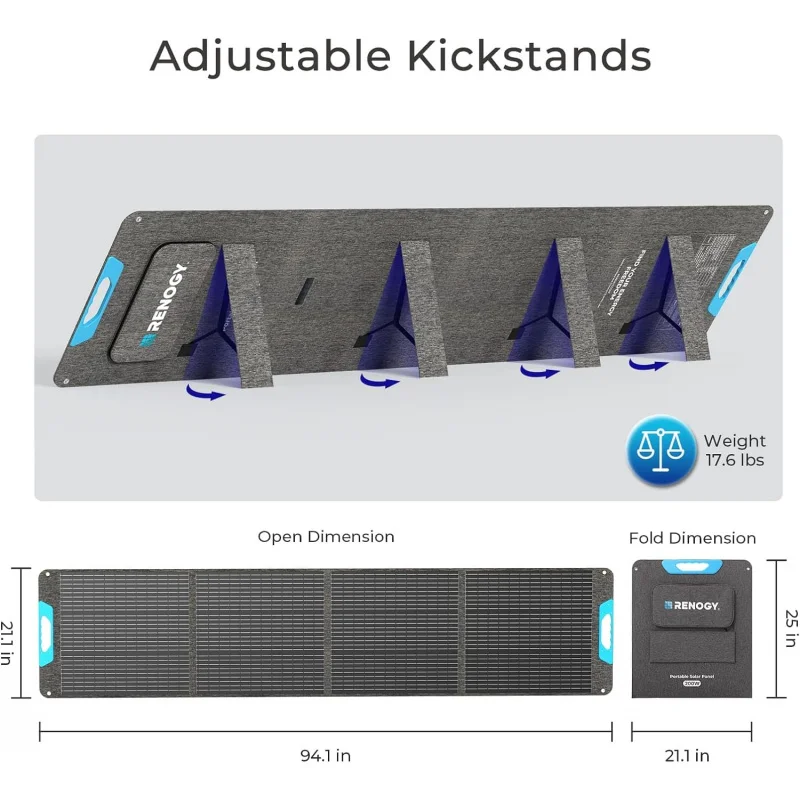 Imagem -06 - Renogy-painel Solar Portátil Ip65 Impermeável Painel Solar Dobrável Power Backup Carregador Solar para Power Station rv Camping 200w