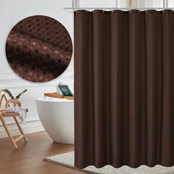 2024 Curtain Bathroom Bathroom Punch-free Shower Curtain Fabric Plain  Waterproof and Mildew-proof Polyester Shower