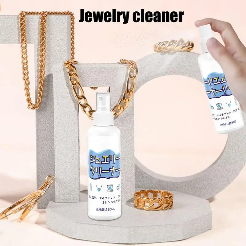 Jewelry Cleaner Liquid 120ml Quick-Action Wedding Ring Cleaner Solution Deep Cleansing Ring Cleaner Solution Pearl Cleaner Gold