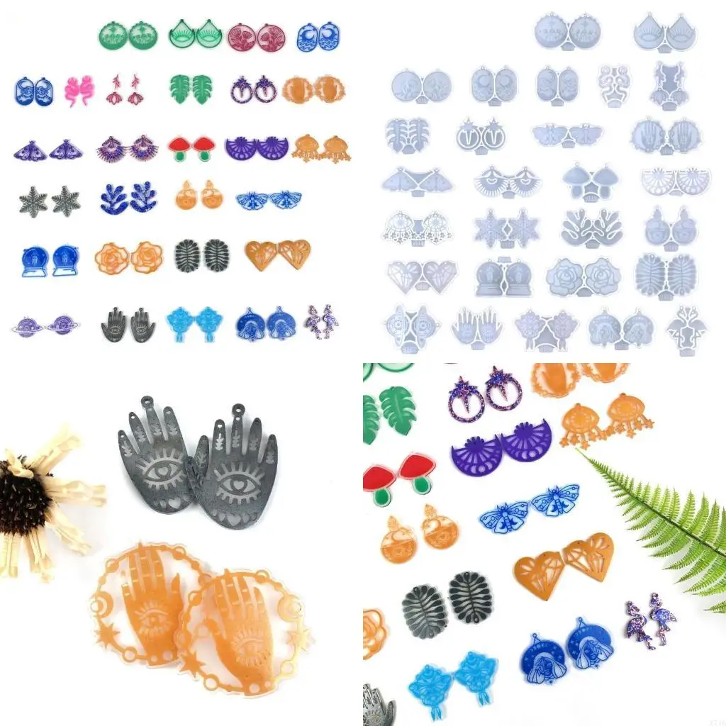 

28шт несколько стилей серьги силиконовая форма брелок кулон форма для DIY Craft