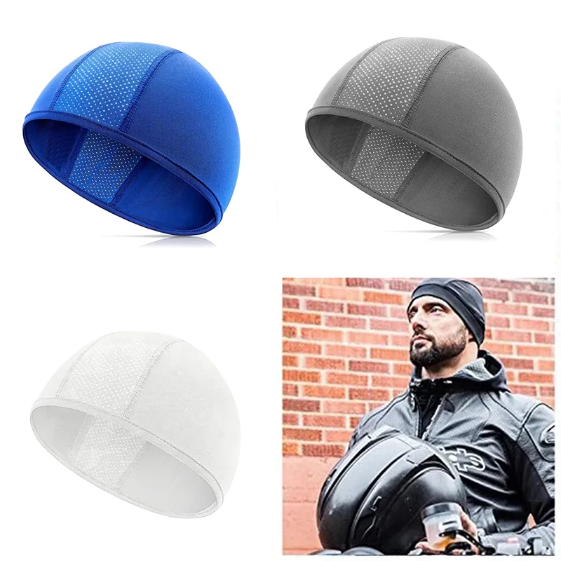 Cycling Skull Cap Cooling Breathable Mesh Helmet Liner Beanie Men Women Elastic Quick-drying Motorcycle Riding Inner Hat