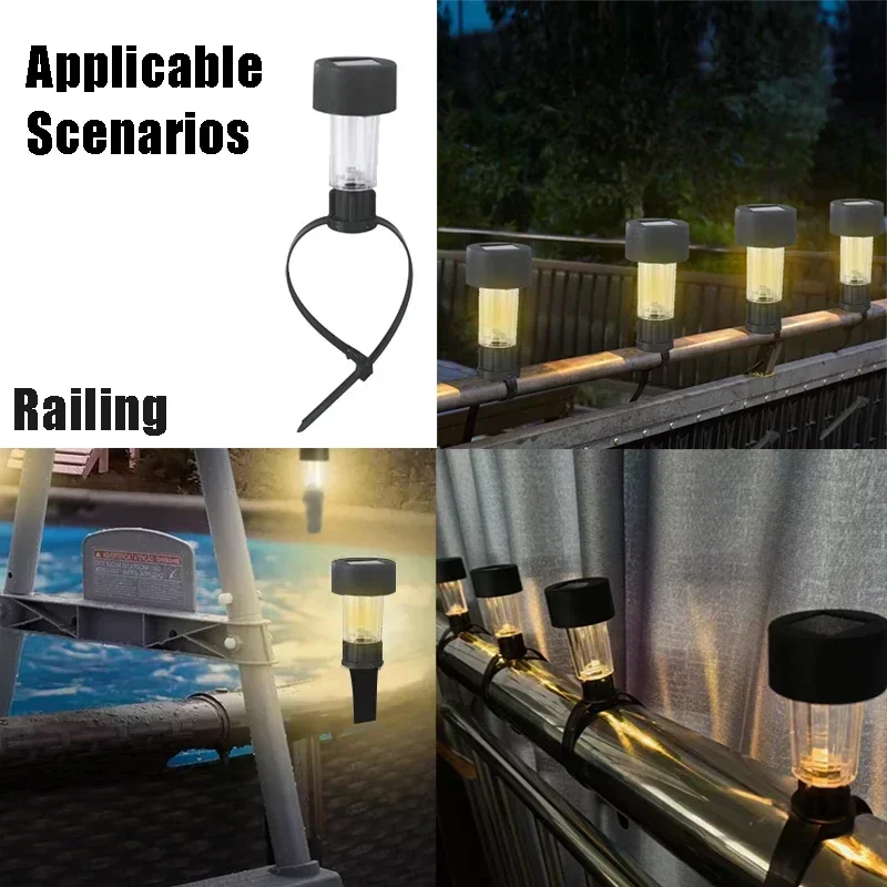 1-30 Pcs Solar LED Light Railing Decoration Lights Outdoor Lights Waterproof Courtyard Lawn Lamp for Garden Lawn Pool Railing