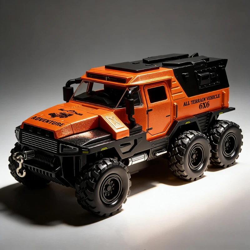 

1:32 Conqueror Alloy Explosion Proof Vehicles Diecast Metal Police Off-road Armored Vehicles Car Model Sound Light Toy Gift