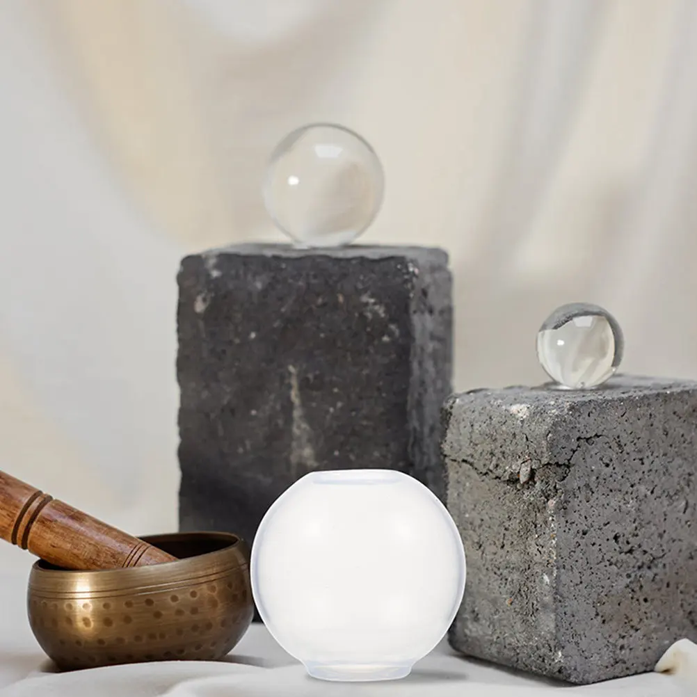 

Набор из 2 силиконовых форм для изготовления украшений из смолы: круглые формы для создания хрустальных шаров, материалы для рукоделия и DIY-поделок, для создания украшений ручной работы, прозрачные