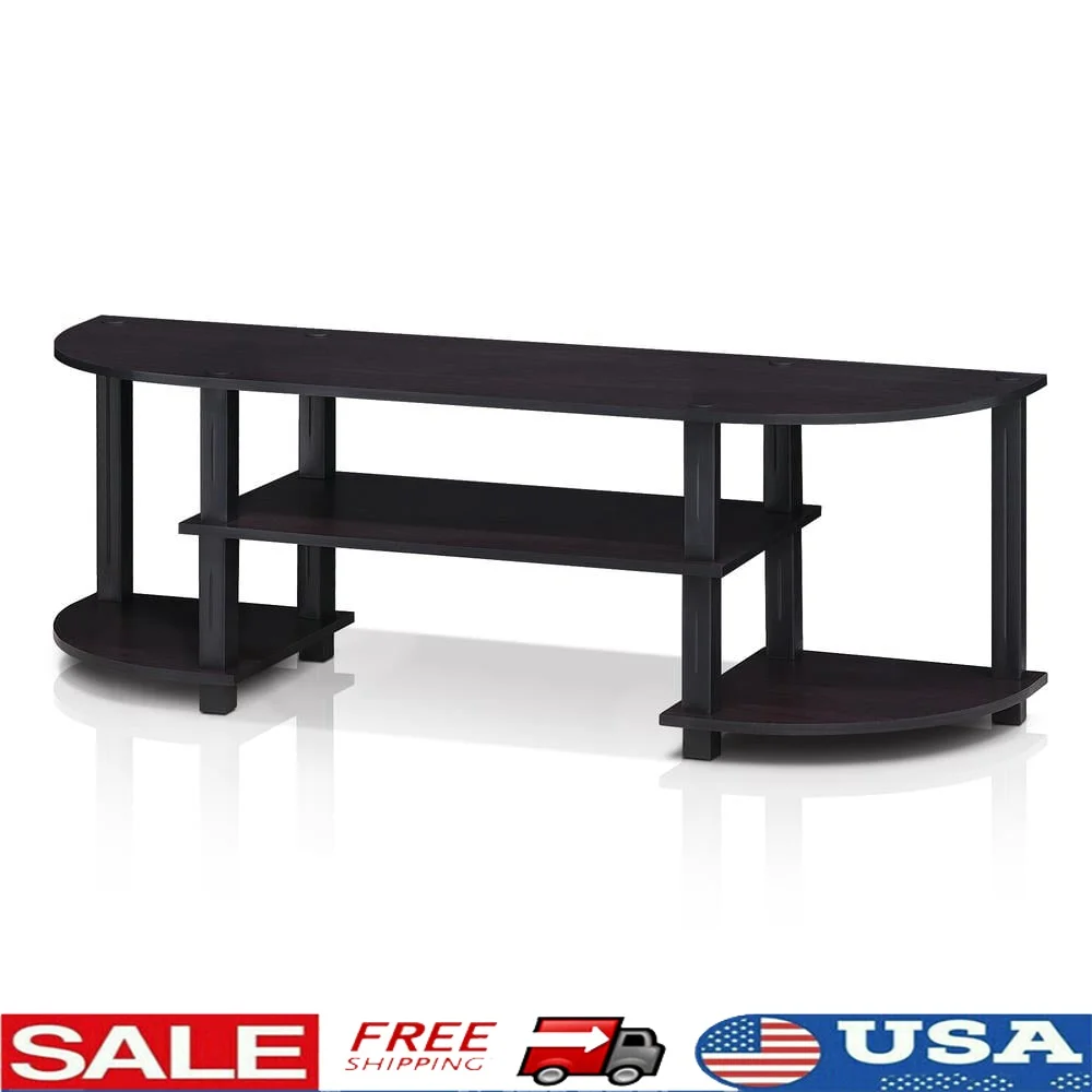 

Easy Assembly Wood TV Stand No Tools Open Display Rack Holds 55 Inch TV Storage Organizer RTA Furniture Living Room D-I-Y