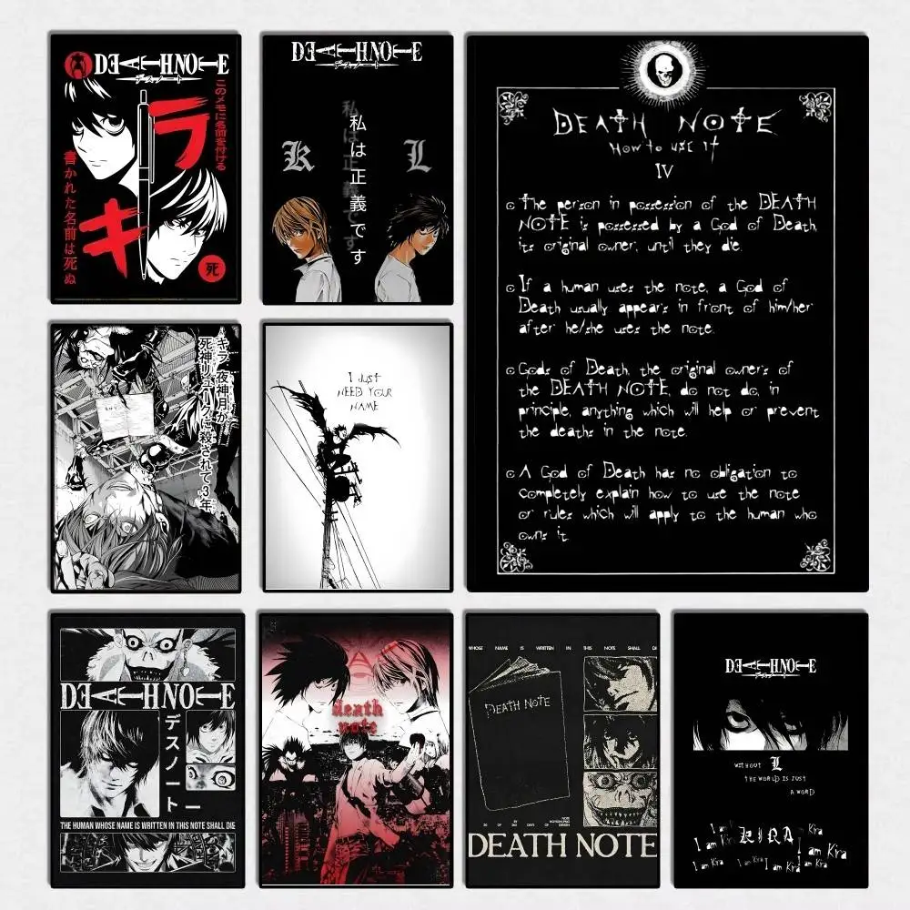1pc Anime D-Death Note DN L Manga Posters Fancy Wall Sticker for Living Room Bar Decoration Wall Decor