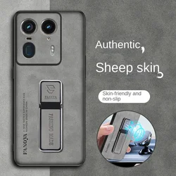 For Motorola Moto Edge 50 Ultra 60 Pro 70 50 Neo 60 Fusion 60s G75 G67 g86 g56 Sheepskin Shockproof Holder Stand Case Cover