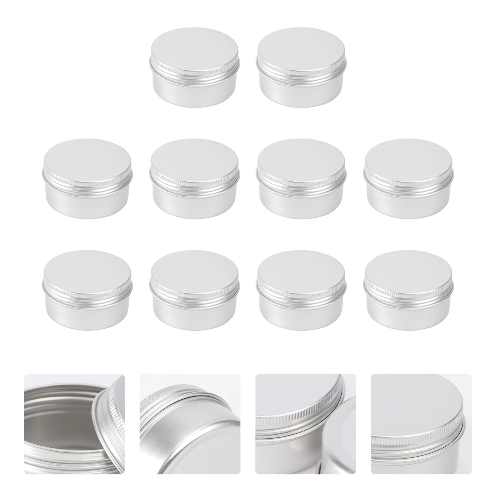 10 قطعة 80 مللي صناديق ألومنيوم فارغة تخزين دائم مانعة للتسرب كريم صغير الجرار قابلة لإعادة الاستخدام حاويات السفر #5