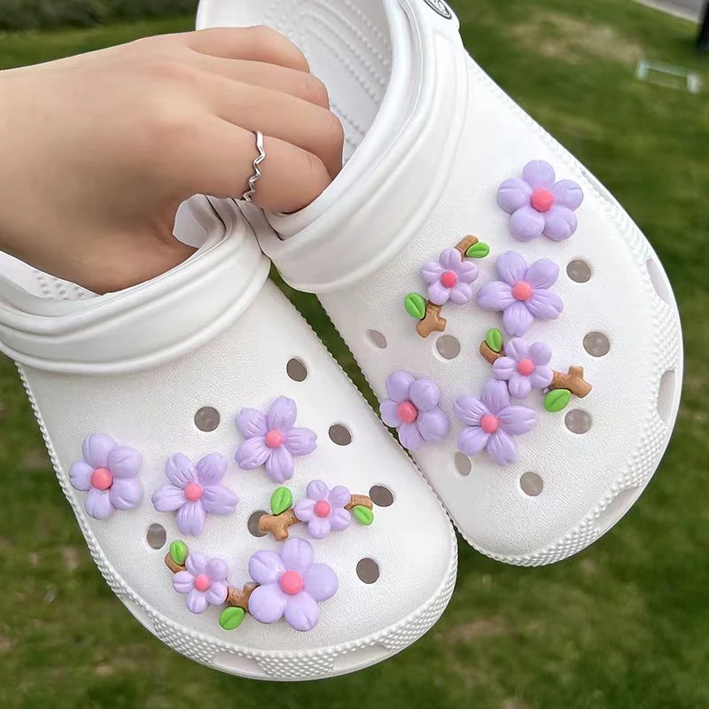 Hot sales Fashion shoe Charms for Creative Branches and Flowers Clogs Shoe Buckle Cute shoe Accessorie Decoration for Girls Gift