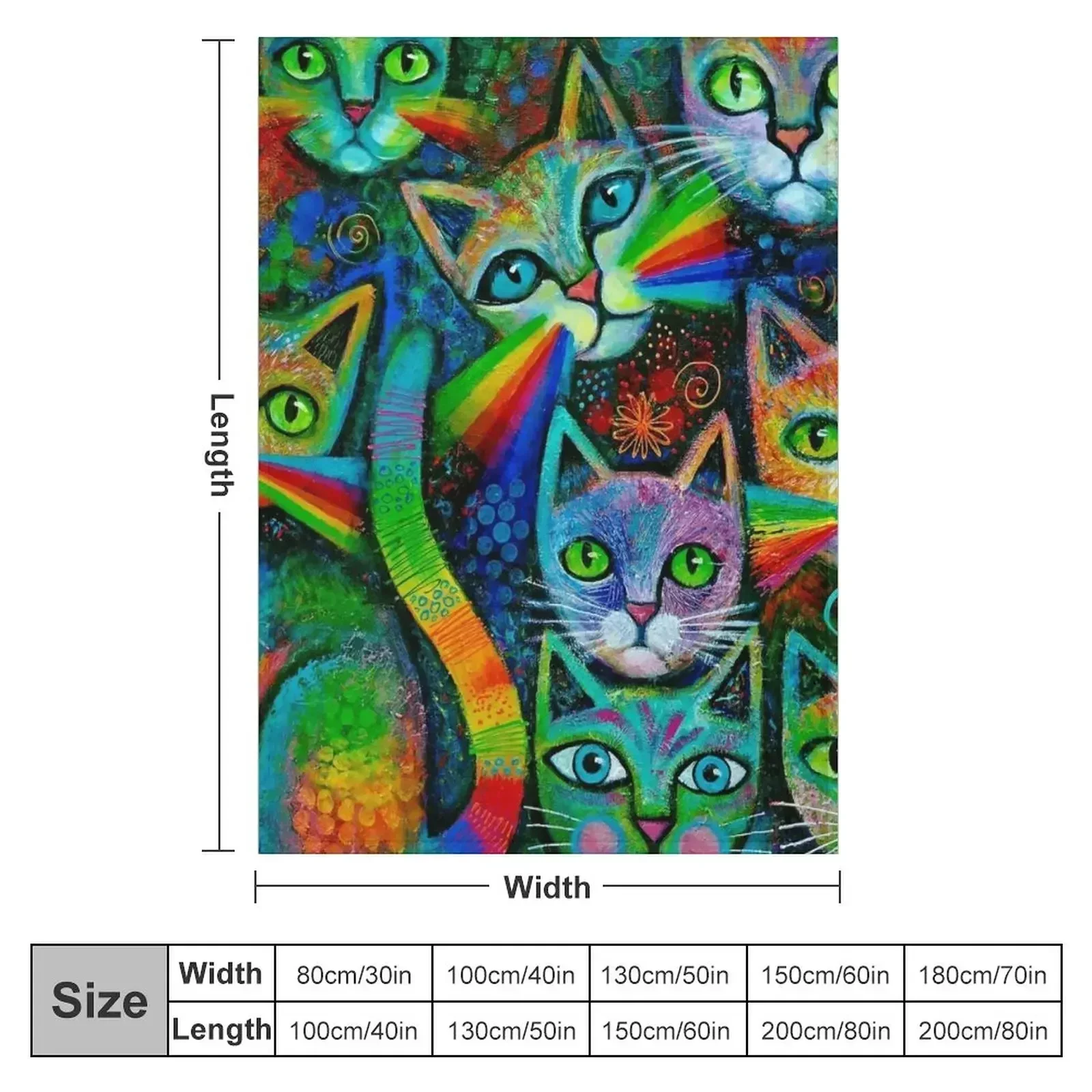 New Rainbow Whiskers Throw Blanket Decorative Beds blankets and throws Blankets