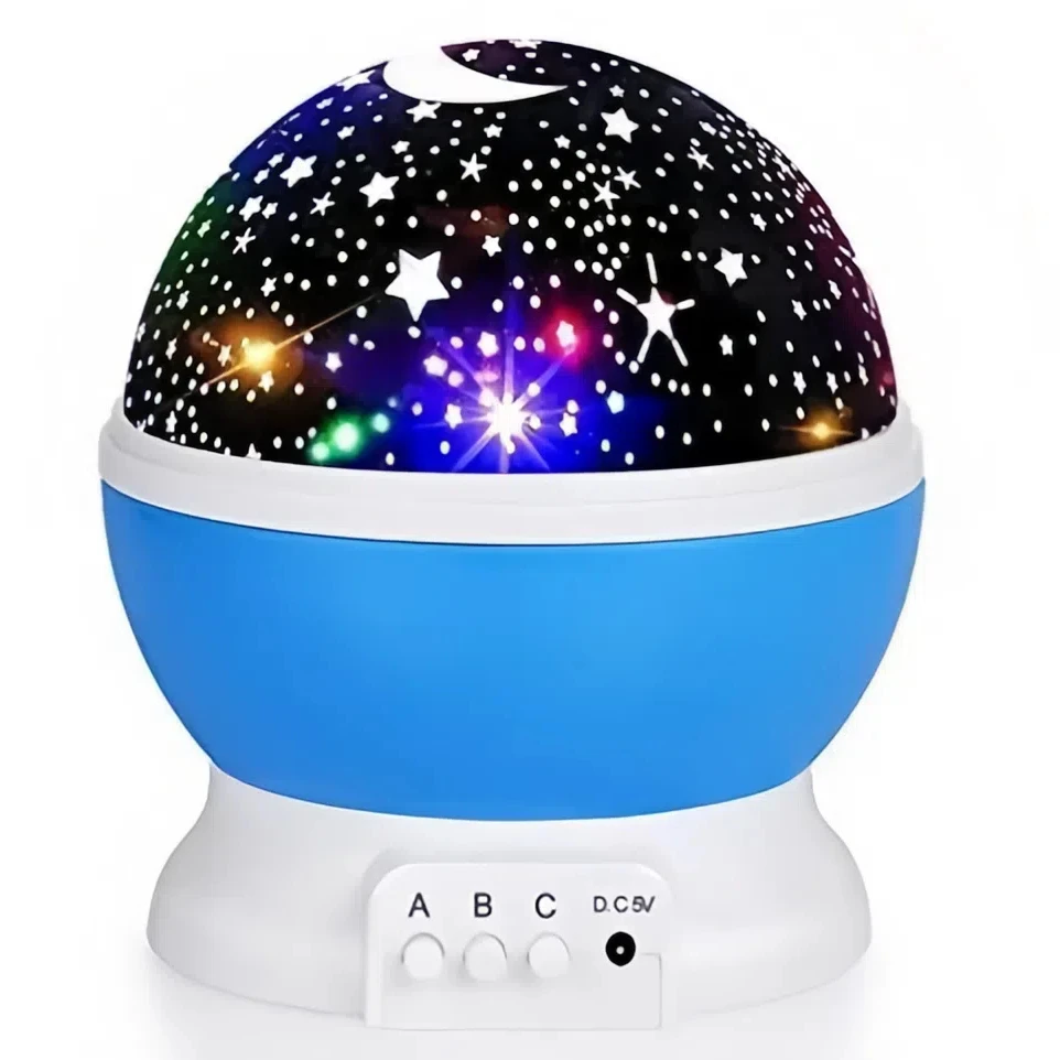 Night Lamp LED Light Room Decoration Bedroom Rotating Moon Galaxy Starry Sky Night Light Projector Battery Lamp Table Light