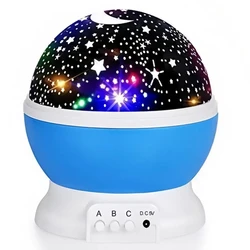 Night Lamp LED Light Room Decoration Bedroom Rotating Moon Galaxy Starry Sky Night Light Projector Battery Lamp Table Light