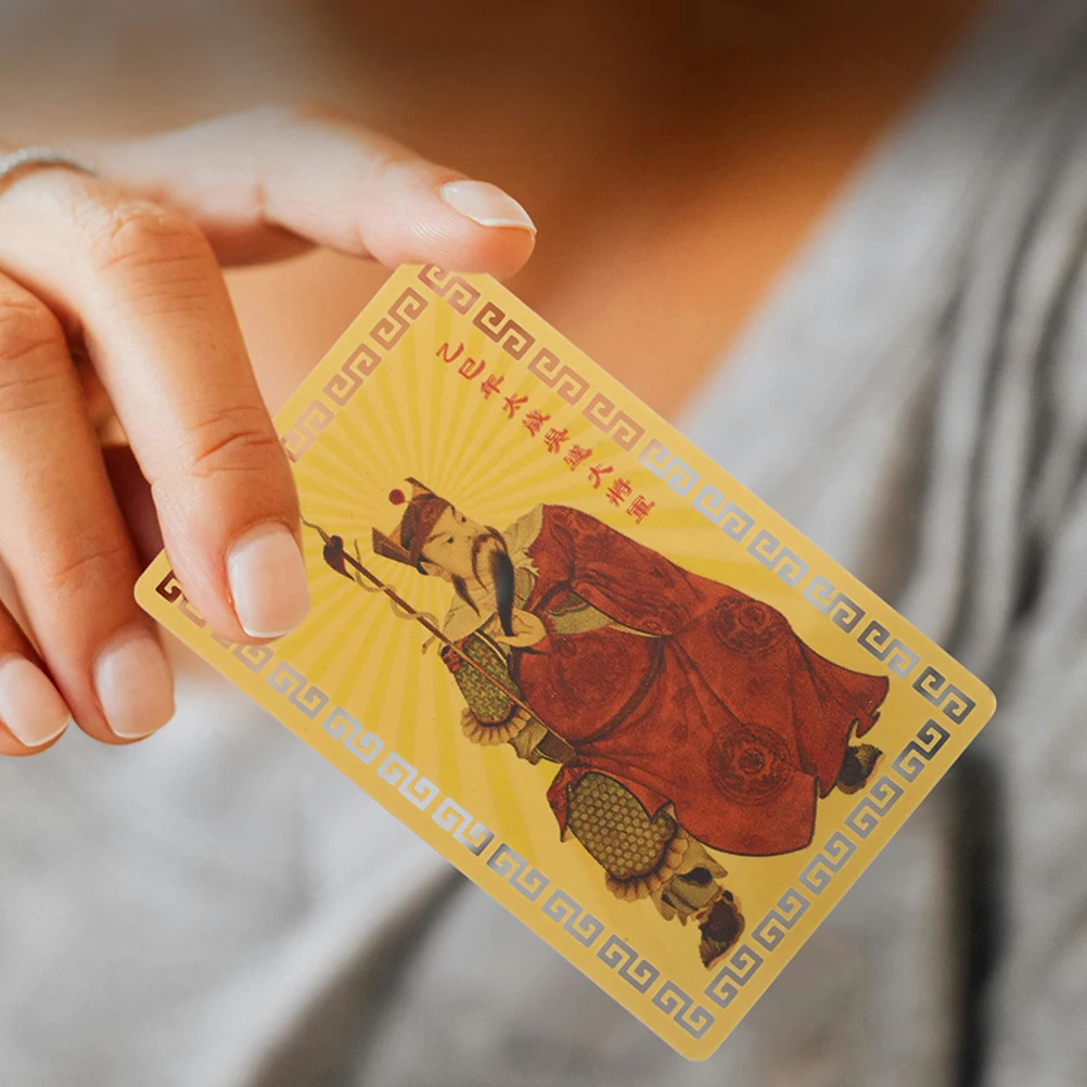 

5pcs Sui Gold Chinese Amulets Chinese Taisui Cards Decor Aluminum Protection Spring Festival Wealth Taisui