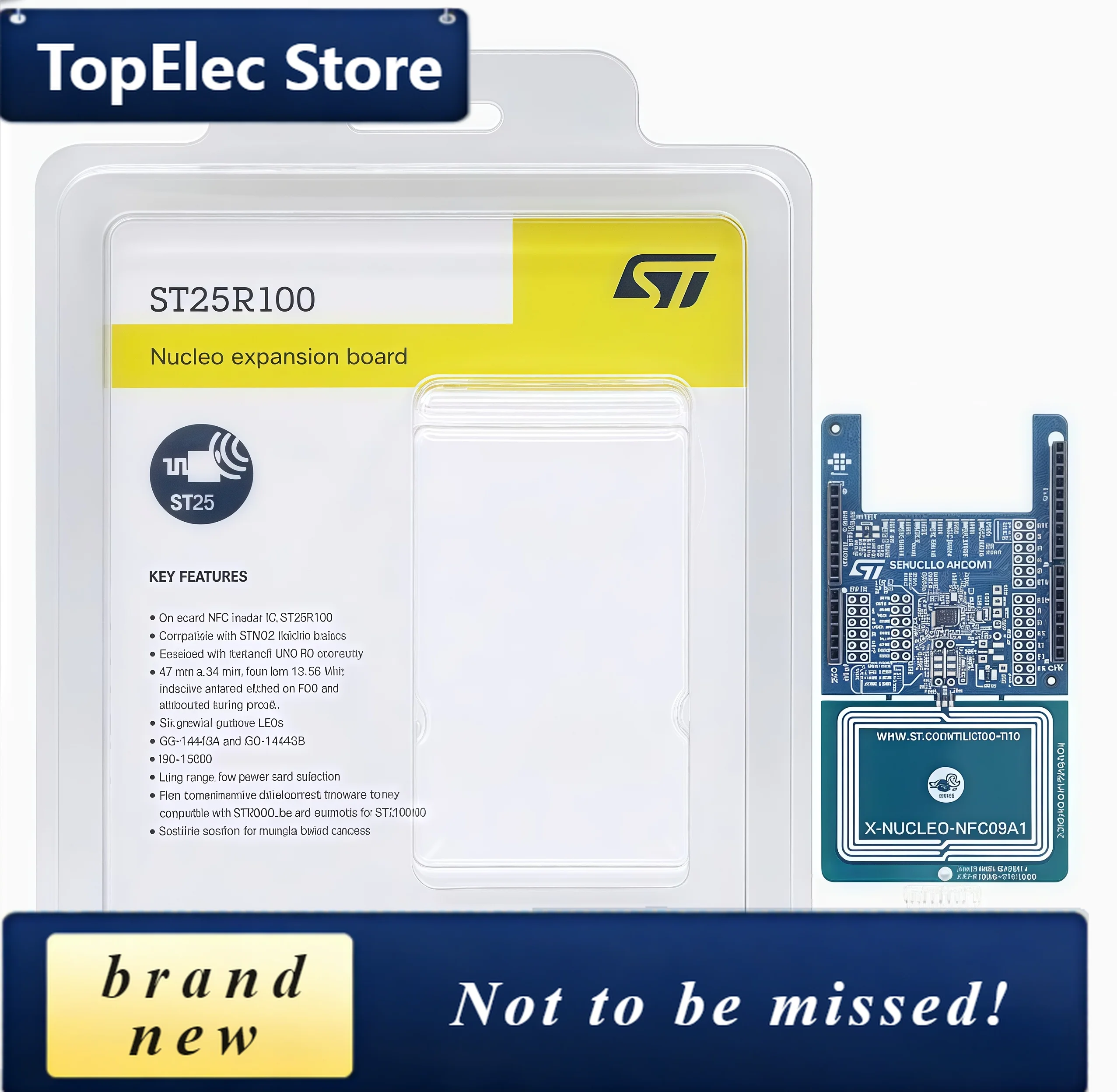 TopElec X-NUCLEO-NFC09A1 NFC card reader expansion board based on ST25R100 STM32 Nucleos