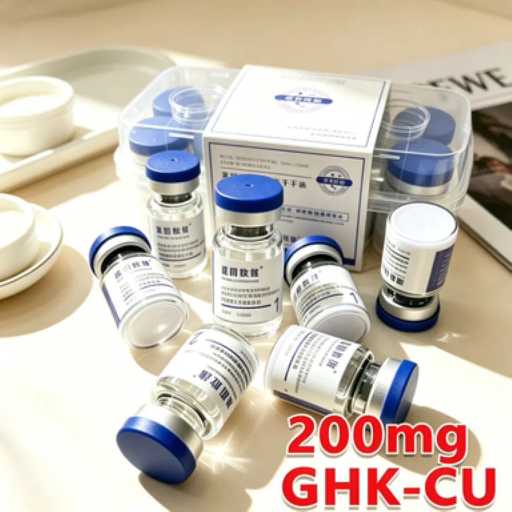 200mg GHK‑Cu Blue Copper Peptide Lyophilized Serum 5 Pairs Skin Barrier Repair Anti‑Wrinkle Youth Enhancer