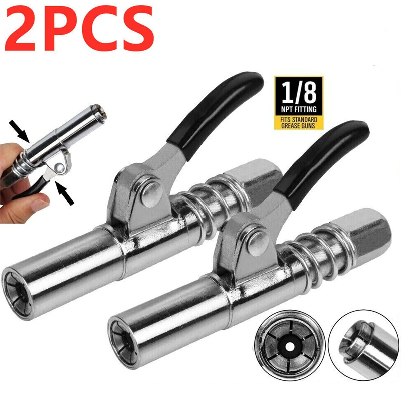 Grease Gun Coupler 10000 PSI NPTI/8 High Pressure Grease Nozzle Oil Pump Car Syringe Lubricant Tip Repair Accessories Lubricant