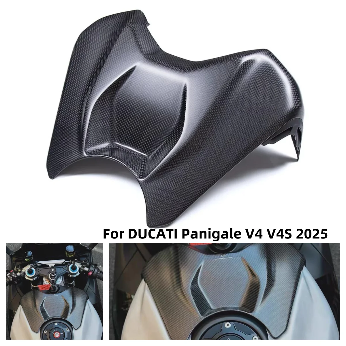 

New For DUCATI Panigale V4 V4S 2025 Carbon Fiber Front Fuel Tank Cover Battery Covers Motorcycle Fairing Motorcycle accessories