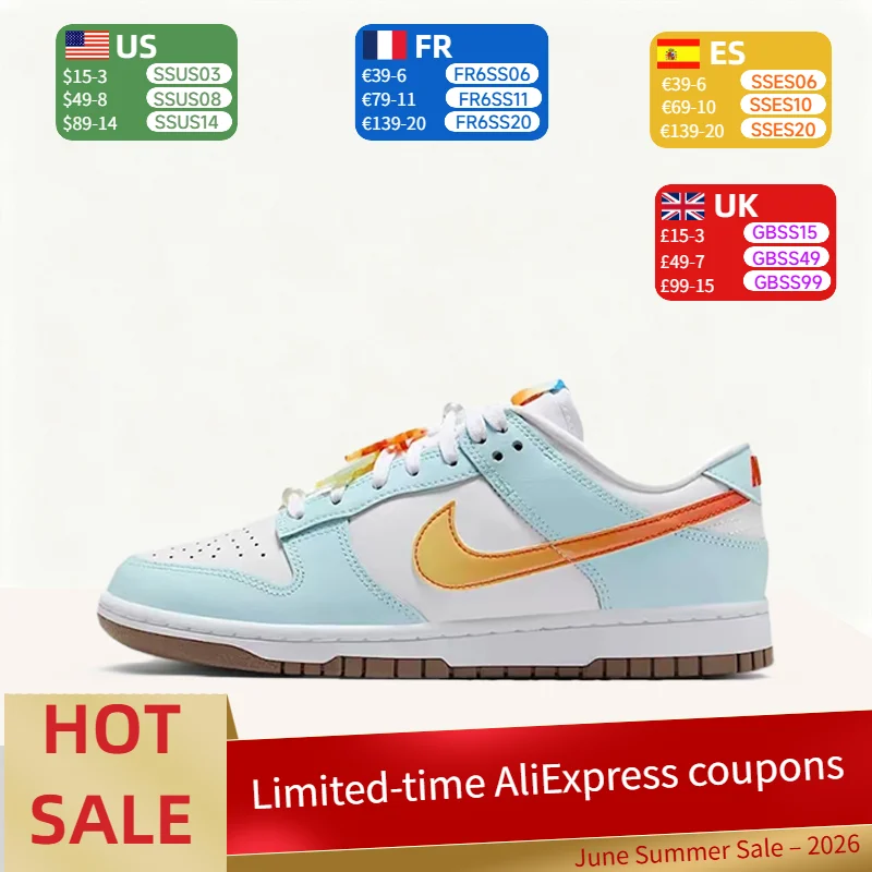 

Nike Dunk Fashion Vibrant Blue Holiday Style Trendy Versatile Casual Low-Top Sneakers Women's White Blue IB8877-191