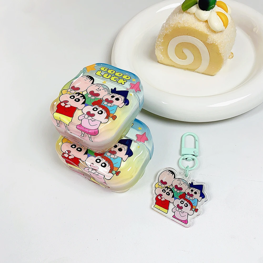 漫画クレヨンしんちゃん IMD ペンダント型イヤホンカバー、Airpods 4 3 2 1、Airpods Pro 2 4イヤホンに適しています、チャーム付きで可愛い