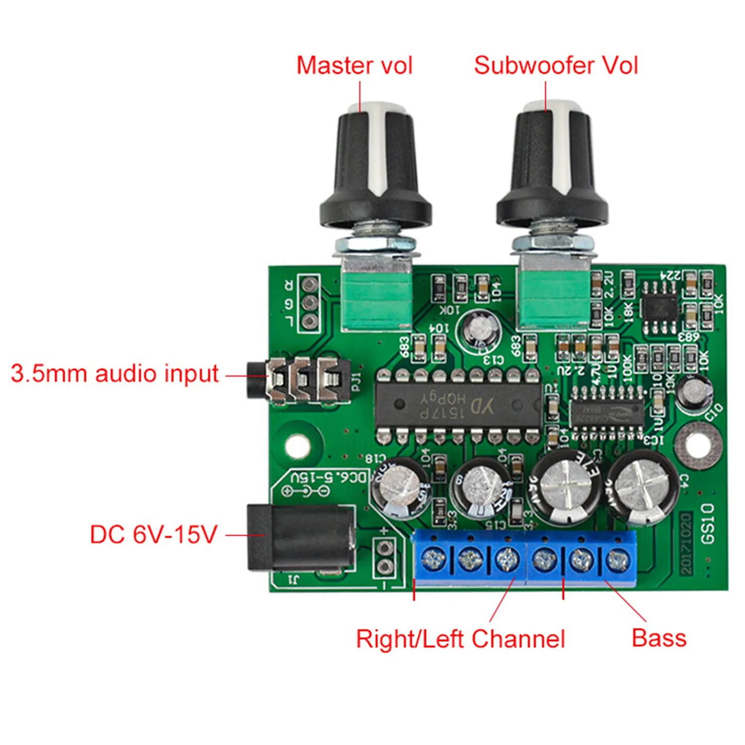 2,1 усилитель сабвуфера, аудиоплата 6Wx2 + 25 Вт мини усилитель басов HIFI YD1517P для 4-6 дюймов 40 Вт сабвуфера, динамик «сделай сам»