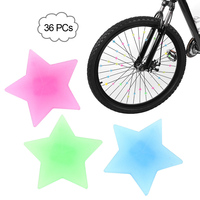 36PCS Star Beads Children Plastic Bike Wheel Spoke Bead Clips Bicycle Spokey Decoration