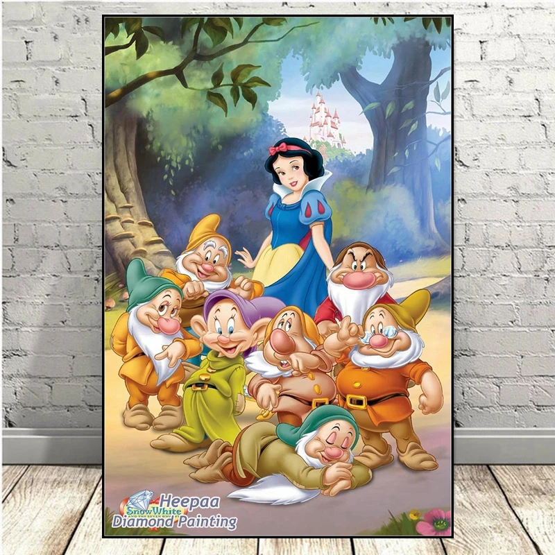 

Snow White And The Seven Dwarfs Disney Princess 5d Diamond Painting Kits Full Square Drills Mosaic Cross Stitch Home Decor Gift