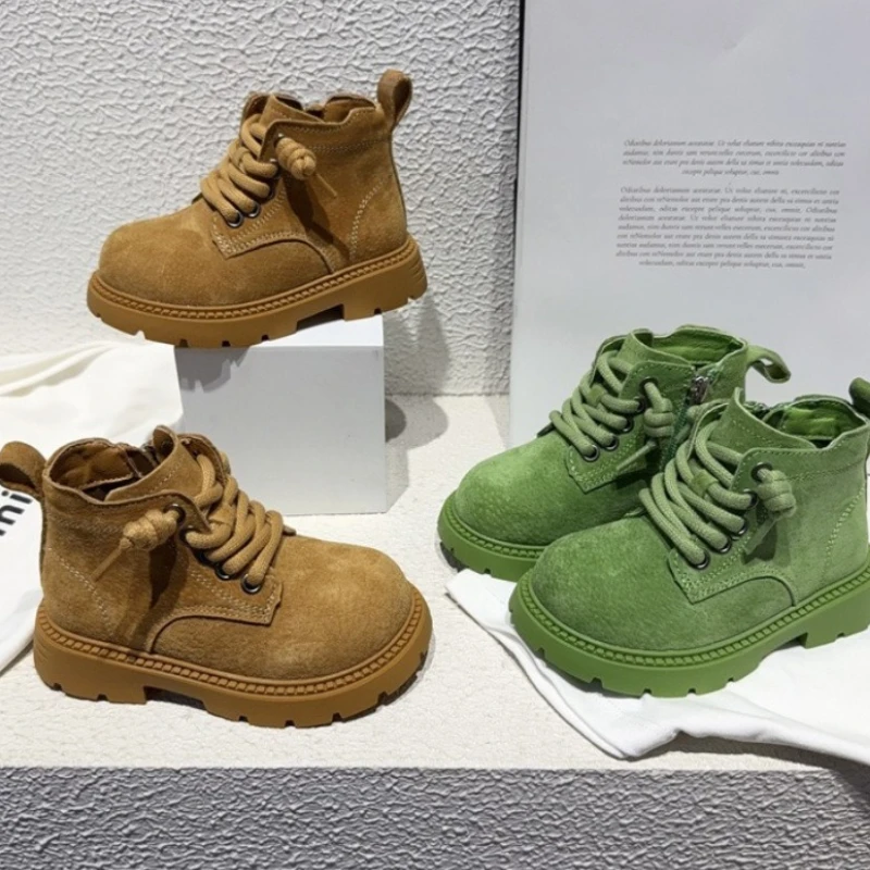 

Winter Hot Selling Child Snow Boot Winter New Retro Child Suede Boot British Style Anti Slip Girl Short Boot Girl Fashion Boots