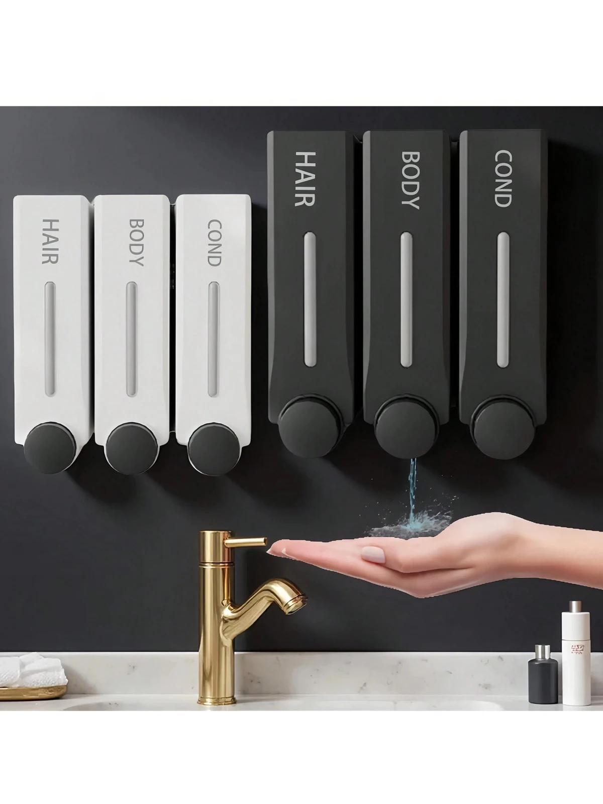 300ml Wall-Mounted Hotel Press-Type Soap Dispenser for Bathroom and Kitchen, Suitable for Hand Sanitizer, Shower Gel, and Shampoo, Available in 2 Colors and 3 Sizes, a Must-Have for Back-To-School Season