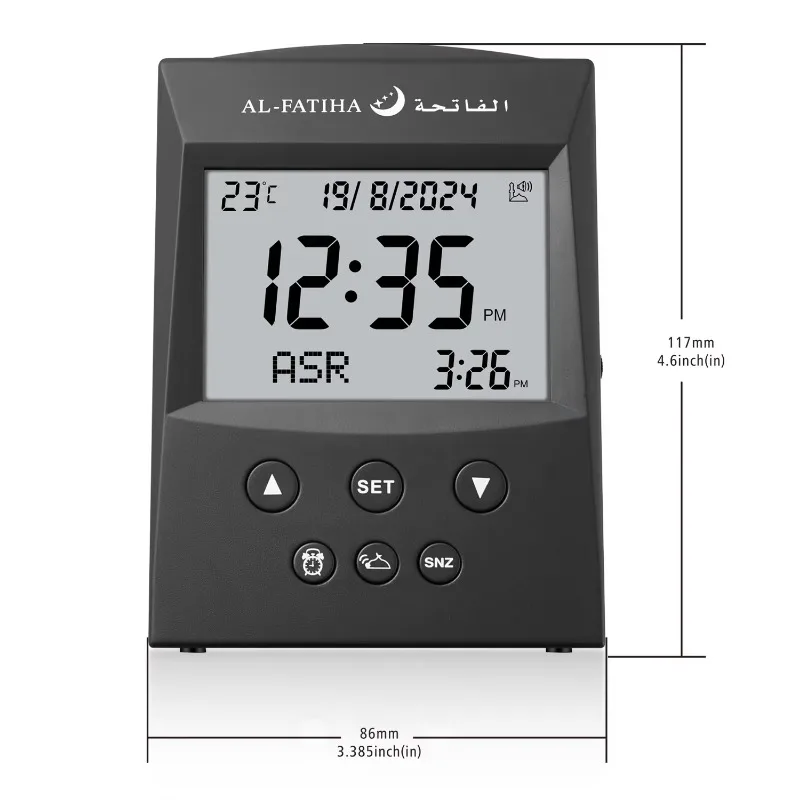 New Arrival Digital Azan LCD Desk Table Clock Muslim Athan Watch Reminder Hijri Gregorian Calendar Islamic Mosque