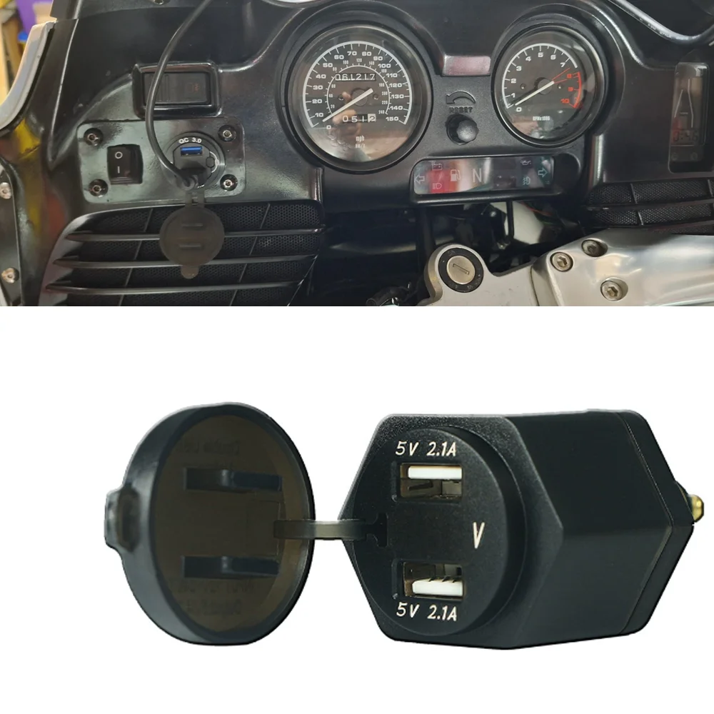 

2V-24V / 5.0V Dual USB Phone Charger Power Adapter Socket for BMW F800GS F650GS F700GS R1200GS R1200RT R1250GS F850GS F750GS