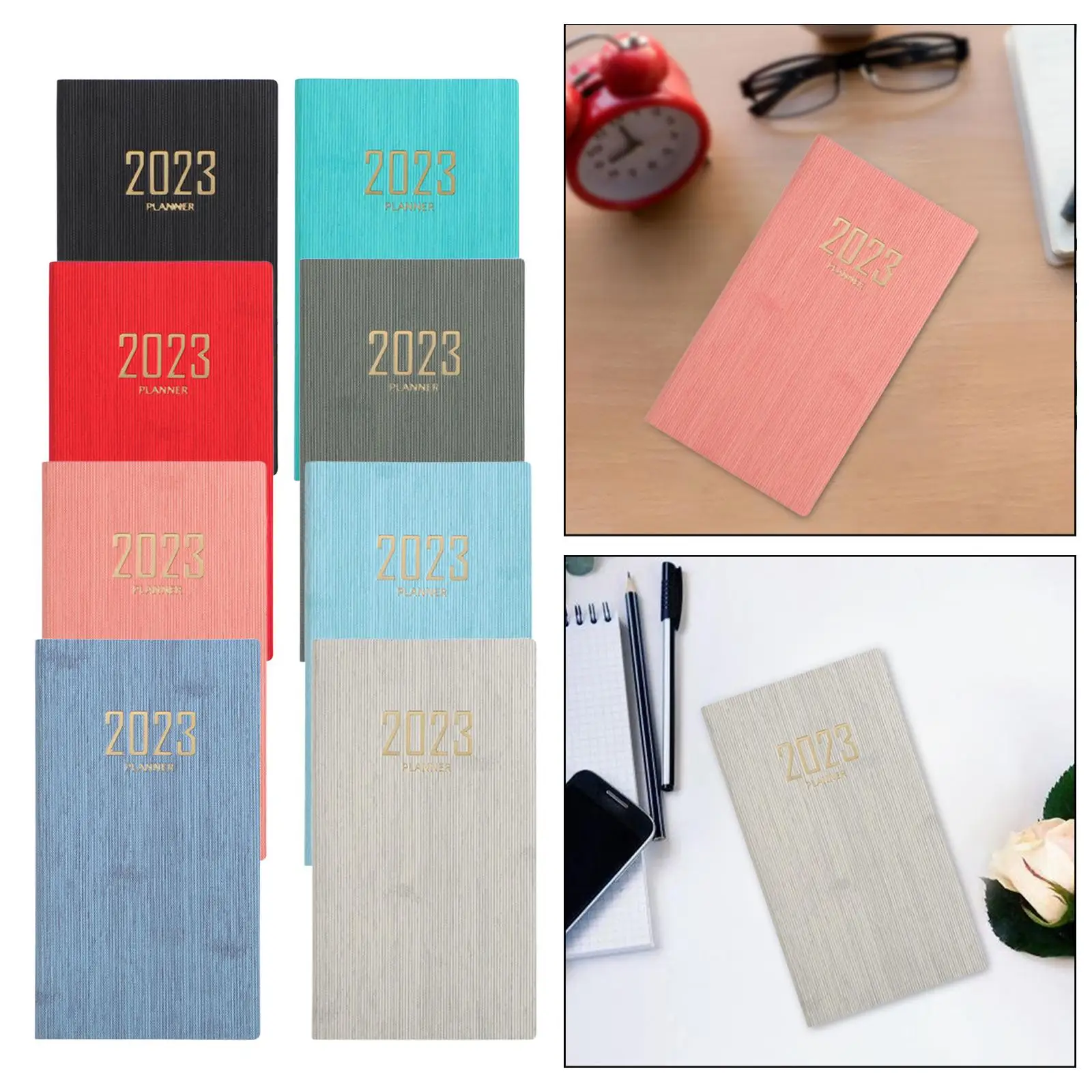 Recording Weekly Notebook Planner Leather Cover Appointment A6 Thick Paper Calendar Daily Account Schedule for Home