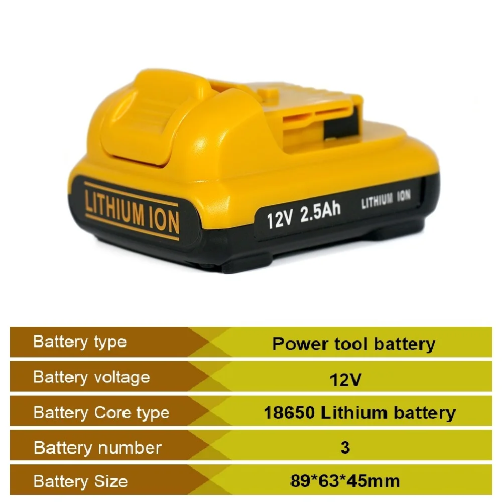 ل ديوالت 10.8 فولت 12 فولت 3A 1.5Ah أداة بطارية ليثيوم أيون 18650 ل ديوالت DCB127 DCB124-XJ DCB120 DCB123 DCB122 DCB124 DCB121 أداة بات