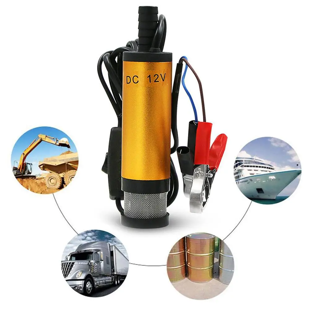 Newest Oil Pump 12v Oil Pump Electric Oil Pump, 24v Refueling Machine Small Submersible Oil Pump Yellow Use For R J4c4