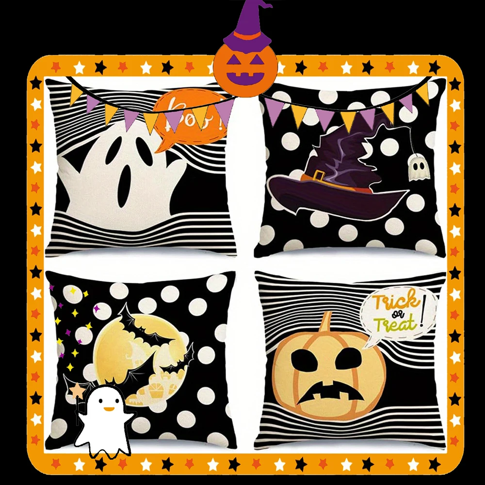 

Spooky Ghost Pattern PillowcaseSuitable for living room bedroom sofa decorative cushion cover pillow cover