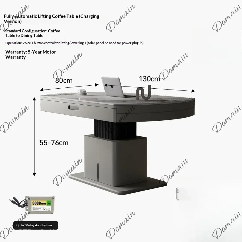 New Any Size Custom Voice Control Electric Lift Coffee Table Convertible Round Square Multi Functional Living Room Dining Furnit