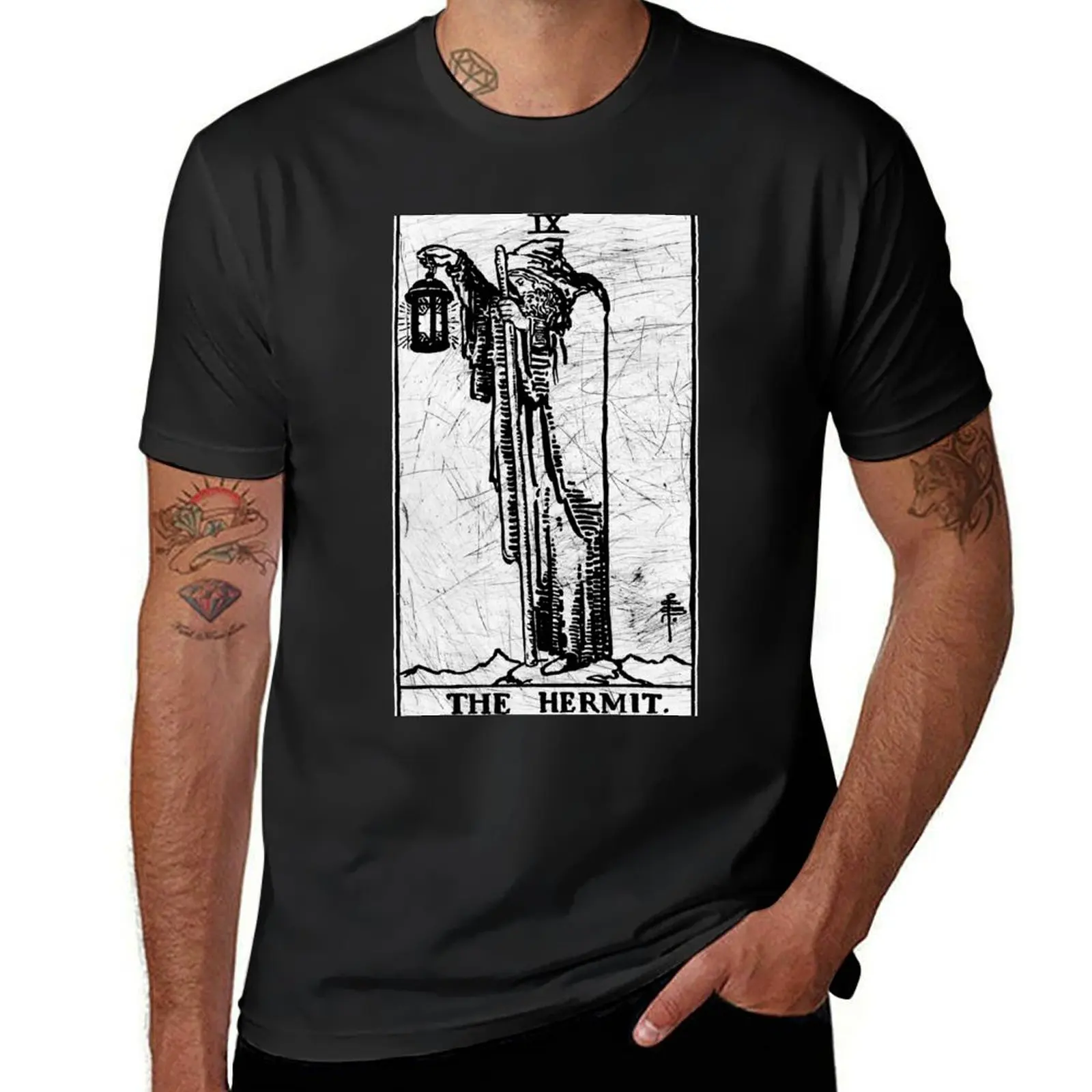 The Hermit Tarot Card - Major Arcana - fortune telling - occult T-Shirt heavyweights aesthetic clothes t shirts for men graphic