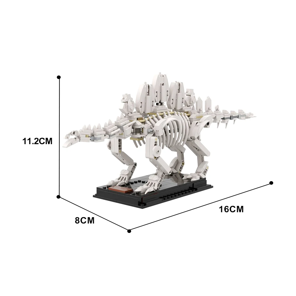 Jurassic World 3D Dinosaurs Fossils Skeleton Stegosaurus Model Building Blocks Dino Museum Stegosaurus Bricks Toys Kid Gift