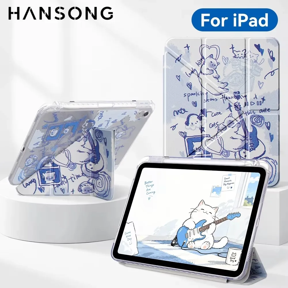 For ipad A16 Case 11th 10th Generation Case 10.9 Pro 11 in Cover Air Pro 12.9 11 13 M3 M4 M2 M5 Pencil Magnetically Smart Case