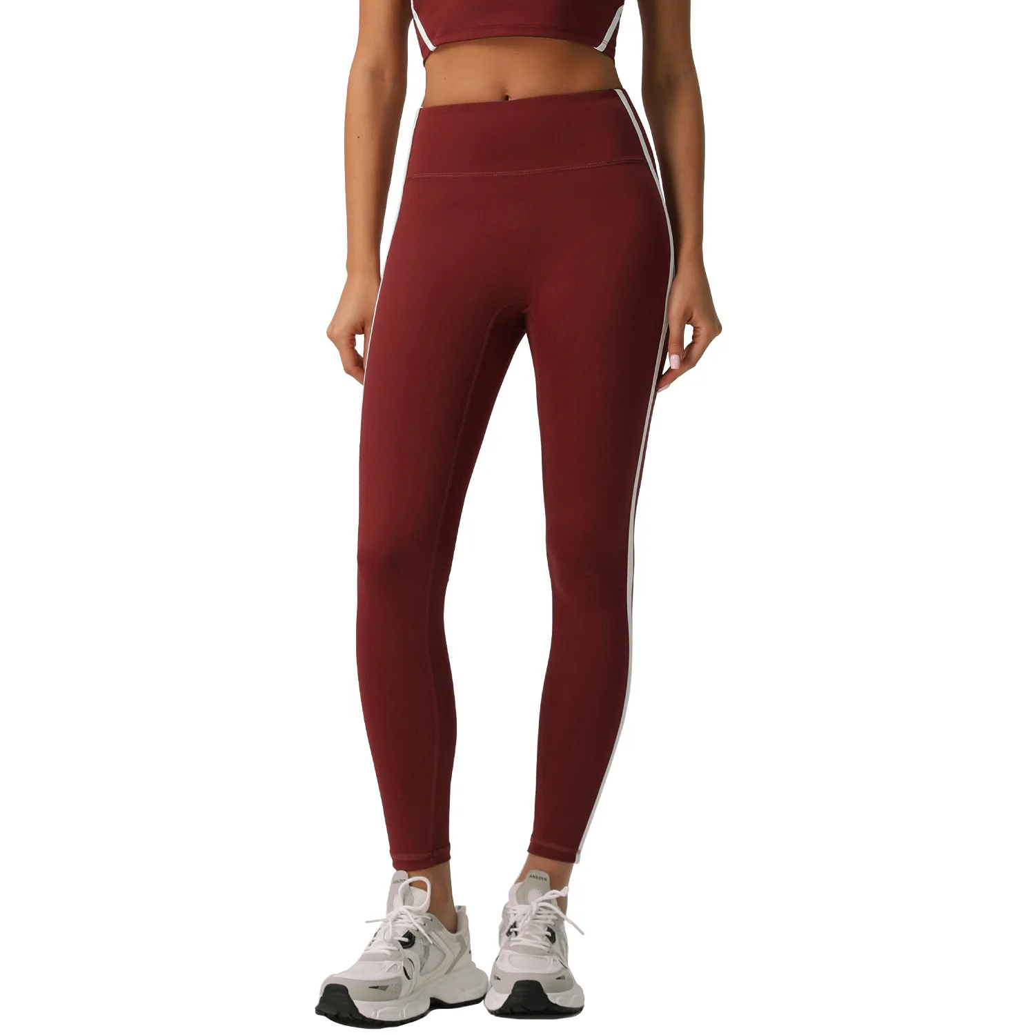 

Mermaid Curve Contrast High Waist Naked Yoga Pants Women's Running Fitness Pants Outer Wear Anti-Roll Tight Sports Pants