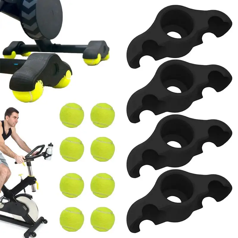 Indoor Cycling Snap Rocker Feet Adapters Tennis Ball Foot Pads Rocker Plate Feet for Smart Bike Trainer Home Workout Equipment