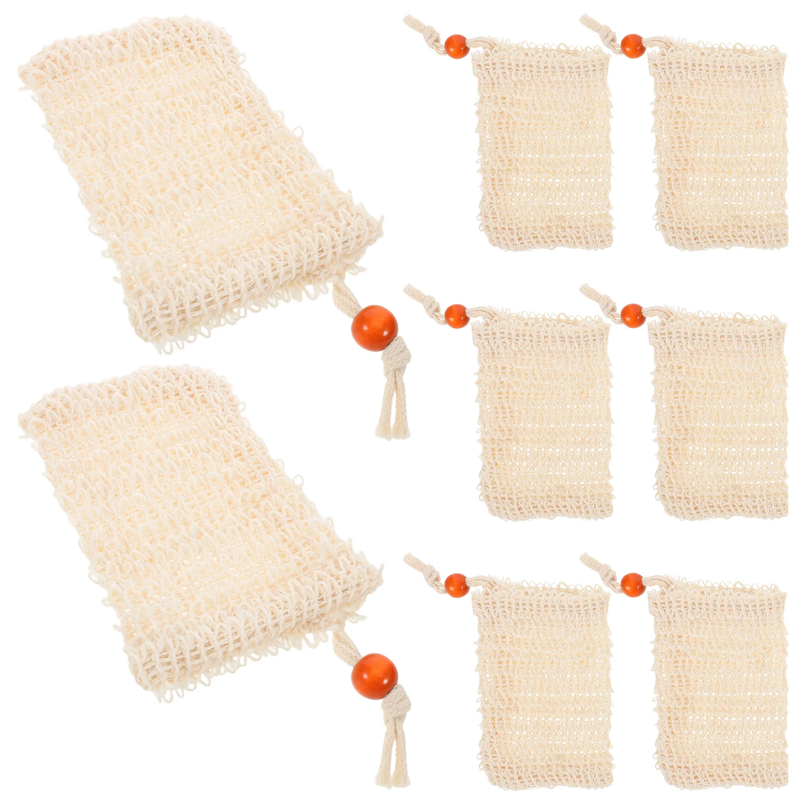 8 قطعة أكياس شبكية قابلة لإعادة الاستخدام الصابون التوقف الحقيبة للاستحمام التجفيف السريع تنفس كيس حمام مع الرباط التقشير صافي الجسم #1