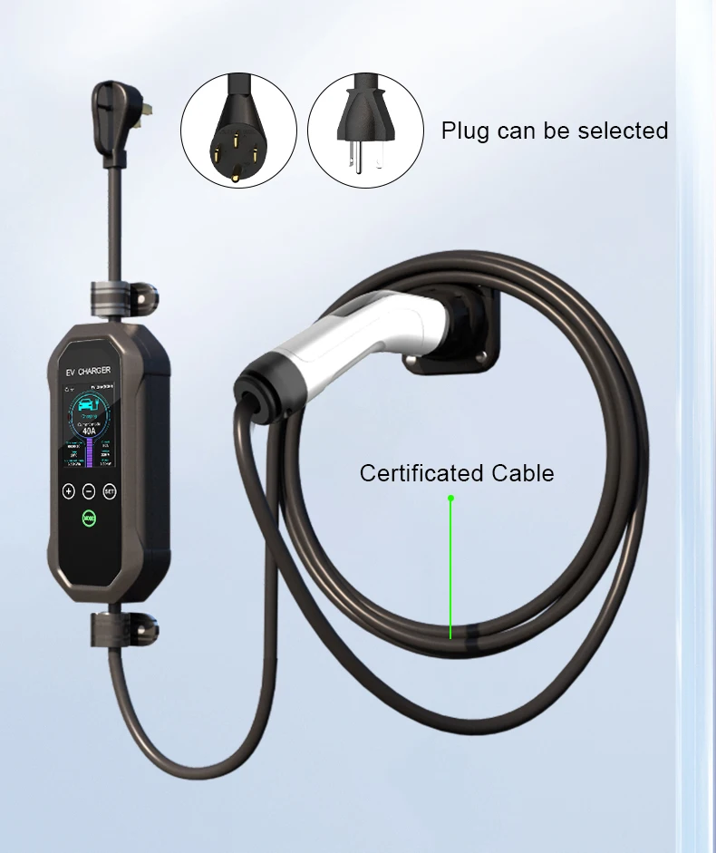 Mode 2 Portable Electrical Vehicle Charger for One Button To Open The Charging Port Portable Ev Charger