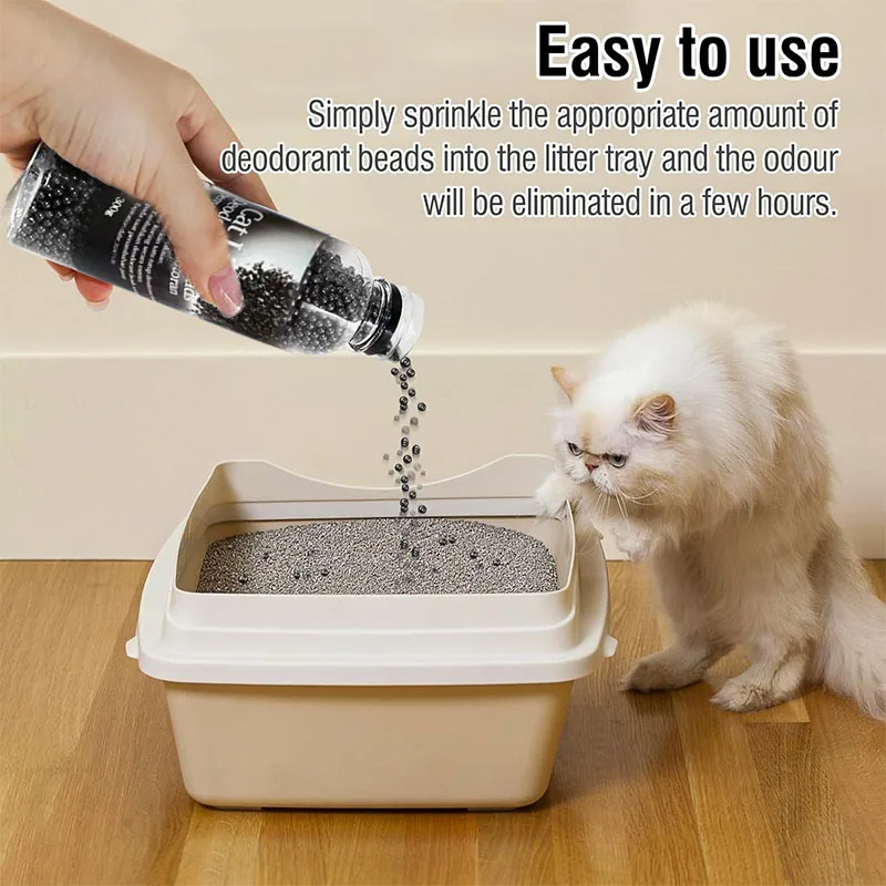 Cat Litter Box Deodorant - Beads & Crystals | Eliminate Kitty Stink, Remove Odor, Provide A Cleaner Home for Cats