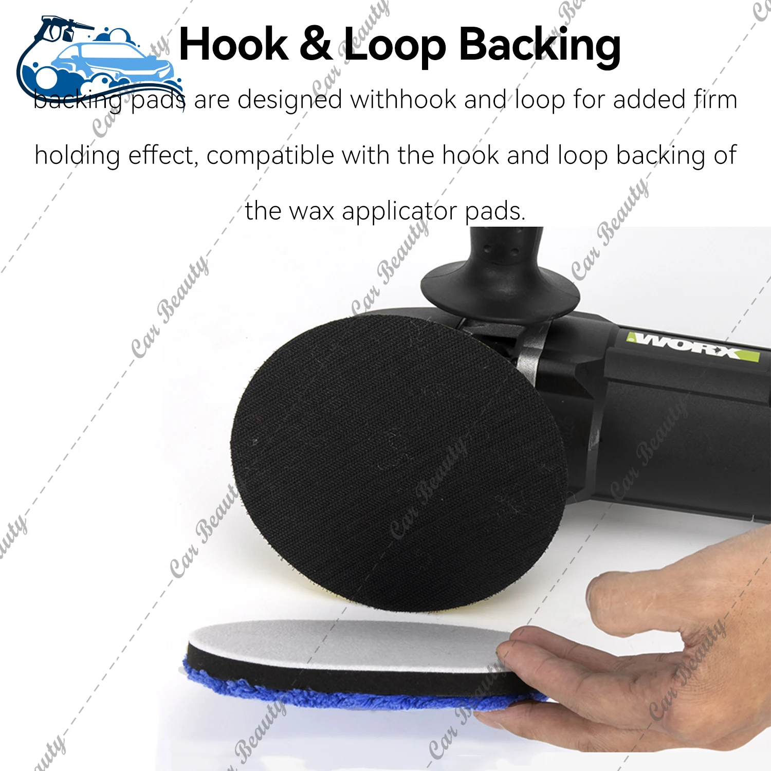 Microfiber Polishing Buffing Pads Kit Removing Wax Hook and Loop Backing Pad For Car Detailing Cleaning Waxing Washing Polishing