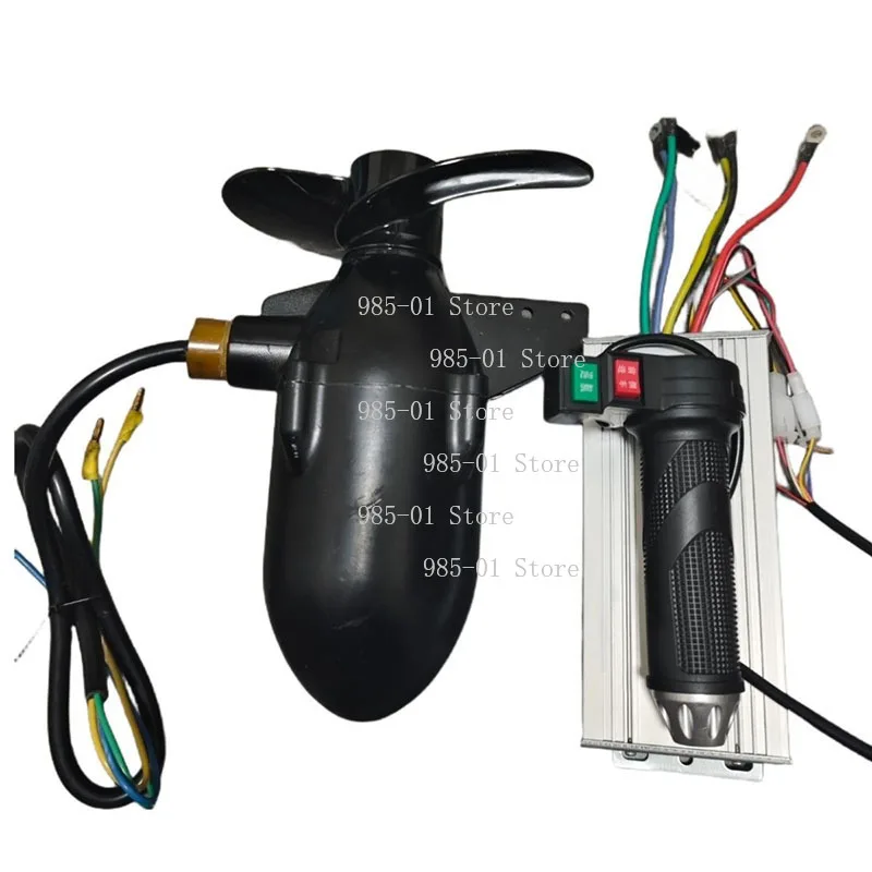 12-72V waterproof brushless outboard motor, marine underwater propeller with controller and handle for rubber boats