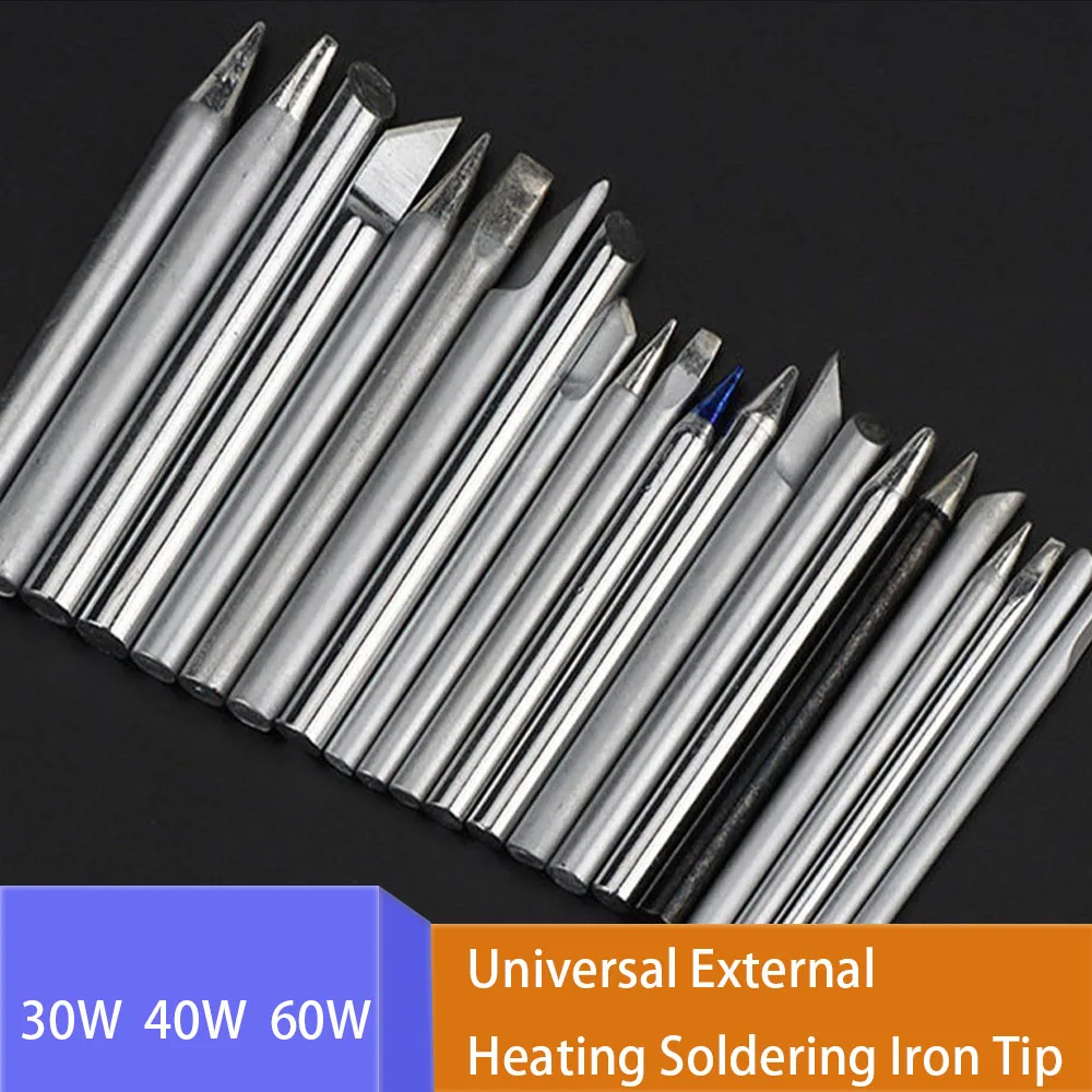 1/5/10/20 Pcs 30w 40w 60w For External Heating Soldering Iron Copper Tips Replaceable Soldering Iron Tips Soldering Tool