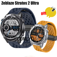 For Zeblaze Stratos 2 Ultra Strap smart watch Wristband Silicone Sports Folding buckle Women Men Band Screen protector Film