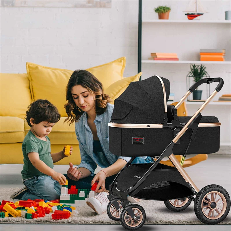 Abnehmbarer Kinderwagen Hunde wagen mit Aluminium legierung Rahmen 4 Rad Katzen wagen Ladung Bart 20kg Kinderwagen mit Anschlag