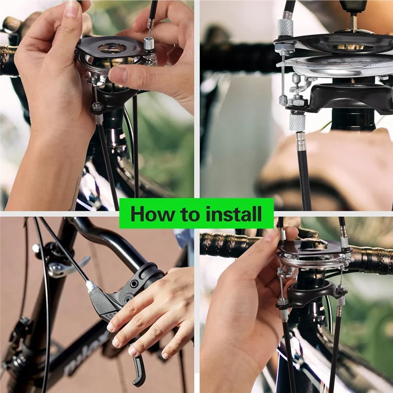 كابلات فرامل جيروسكوب الدراجة A51Q أمامية + خلفية (علوية + سفلية) مع مجموعة دوارة دوارة، لمعظم أنظمة الدوران والدراجات مقاس 20 بوصة #3